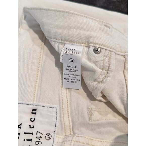 Frank & Eileen Womens Jeans Everday White Cork  Denim Straight High Rise Size 28 - Picture 5 of 14